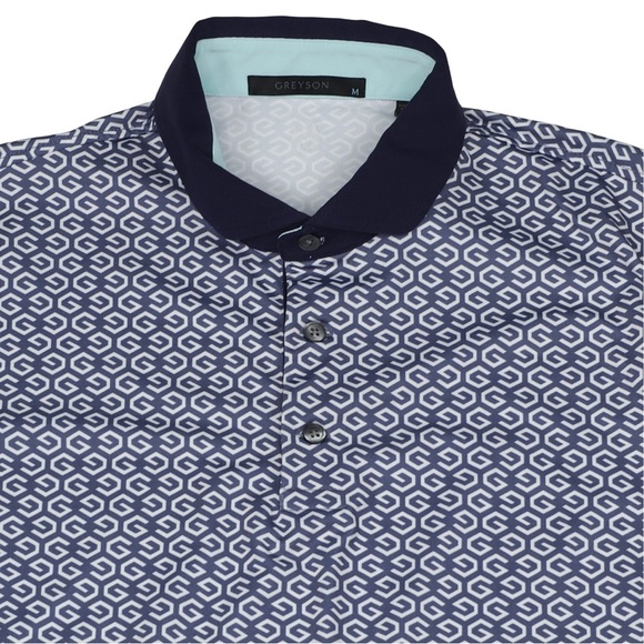 Greyson Other - Greyson Golf Polo Shirt Men’s Medium Blue Geometric Performance Short Sleeve